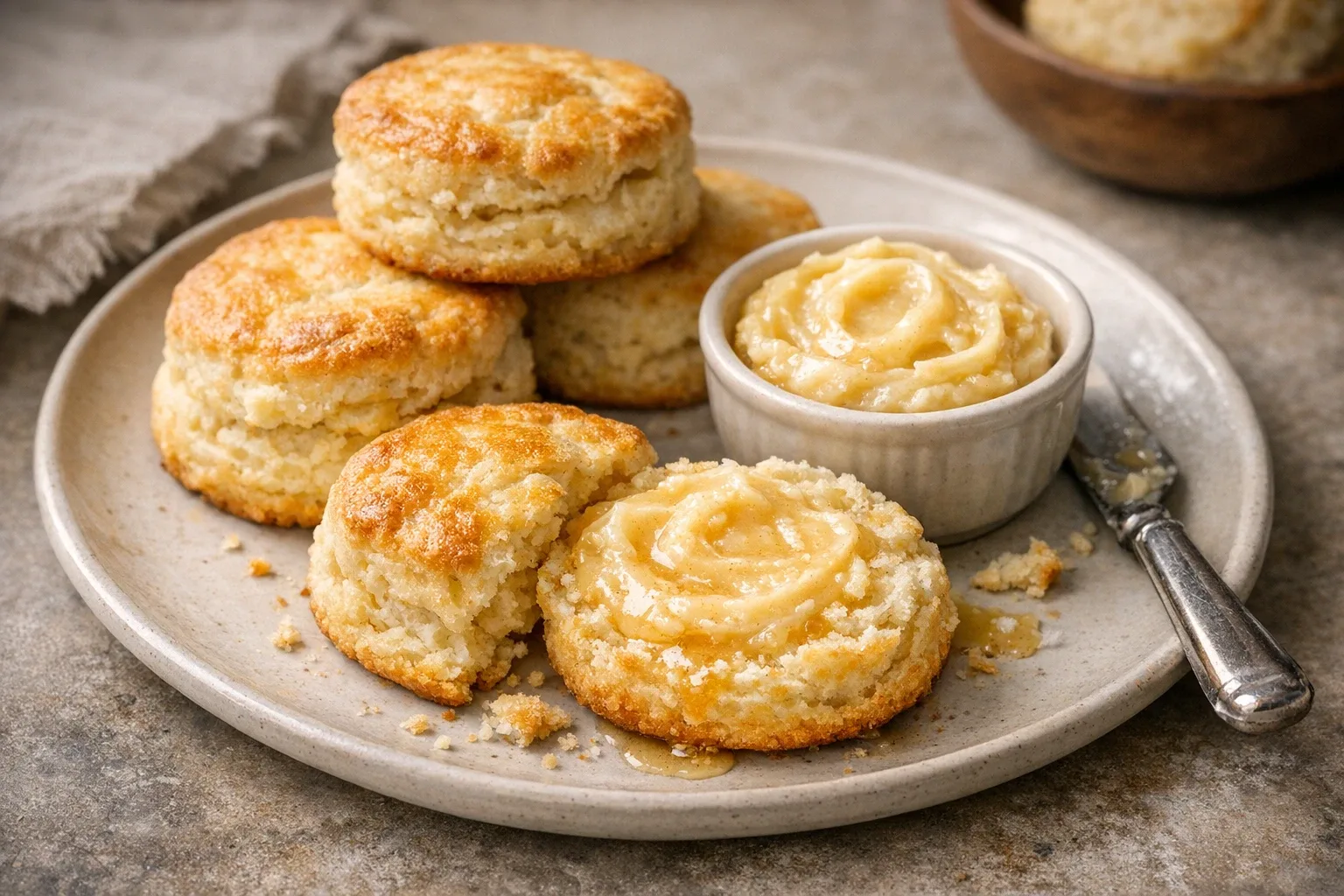 Southern Style Buttermilk Biscuits with Honey Butter