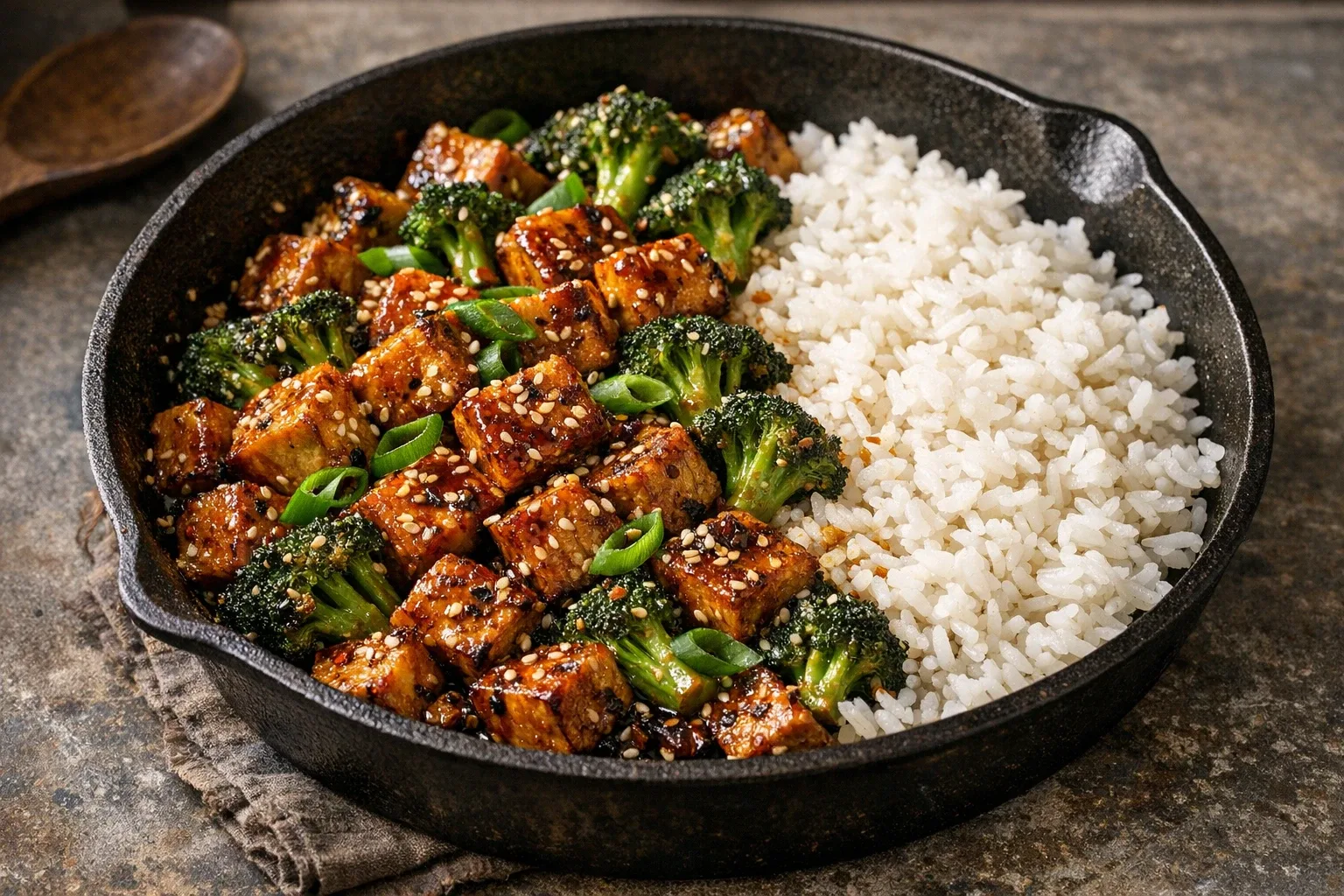 Ginger Sesame Tofu and Broccoli Rice Bowls