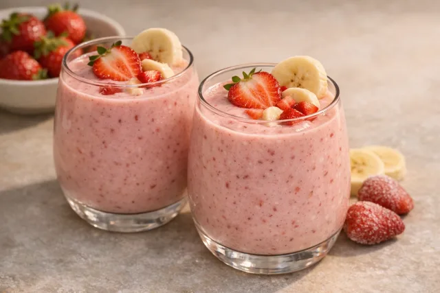 Easy Strawberry Banana Yogurt Smoothie