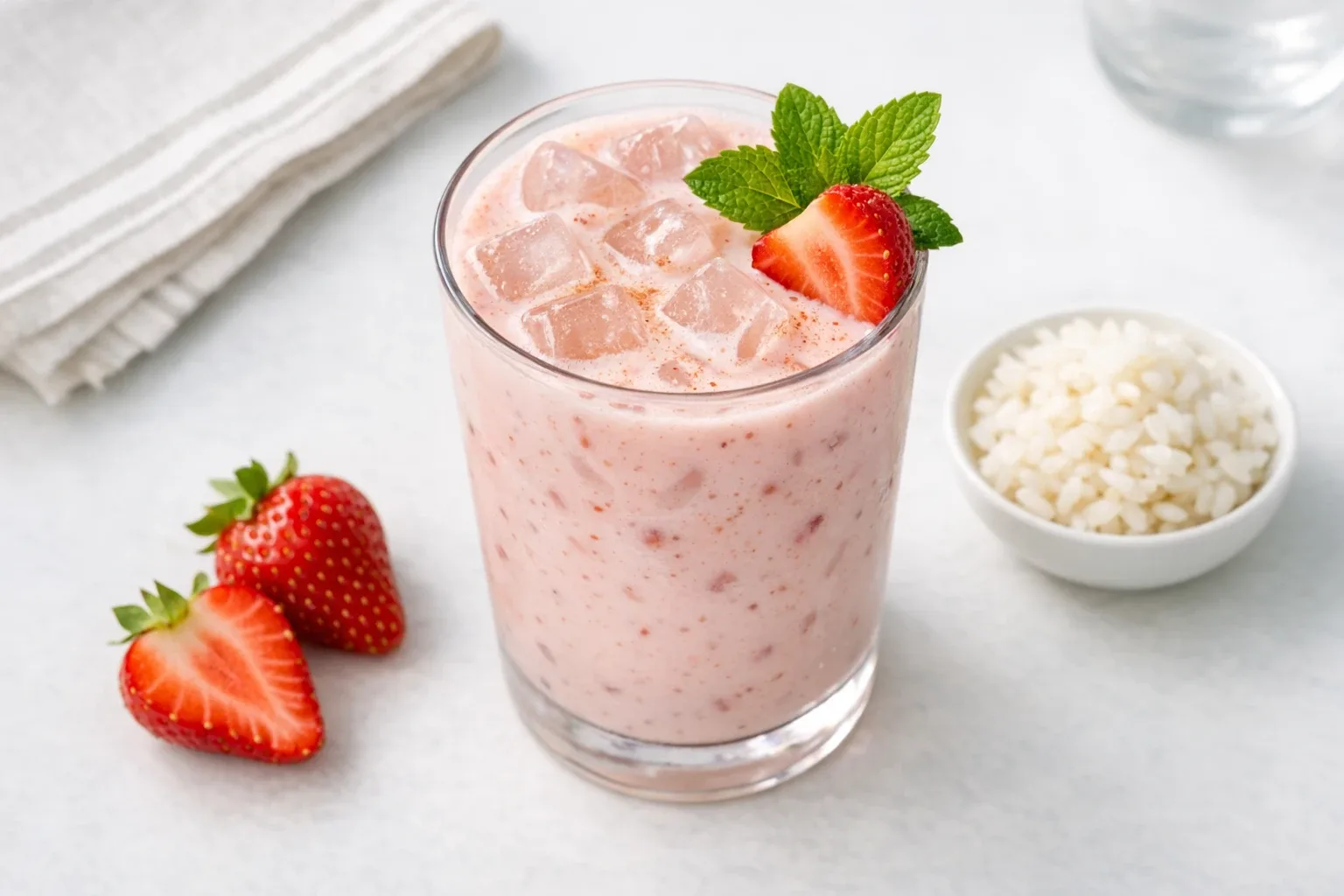 Easy No-Cook Strawberry Horchata