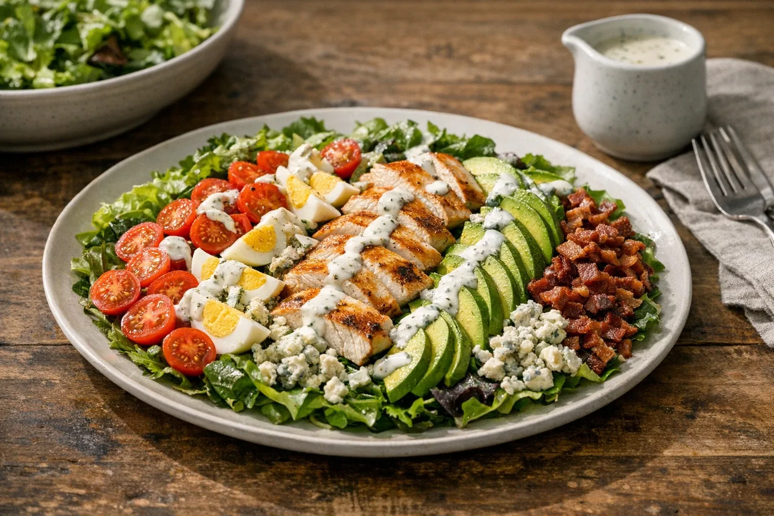 Classic American Cobb Salad with Buttermilk Ranch Dressing
