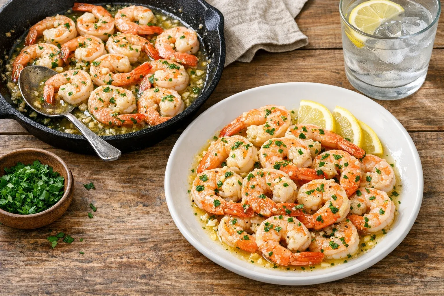 Steamed Southern-Style Garlic Butter Shrimp with Lemon