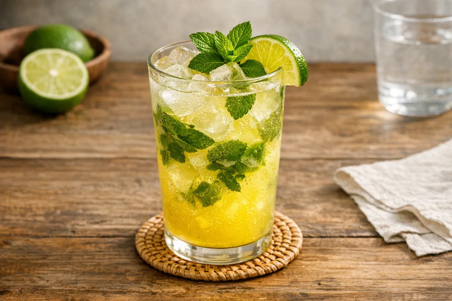 Pineapple Mint Lime Spritzer Mocktail