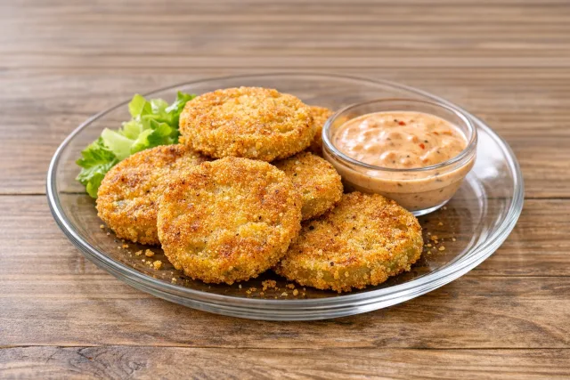 Air Fryer Southern Fried Green Tomatoes with Spicy Remoulade