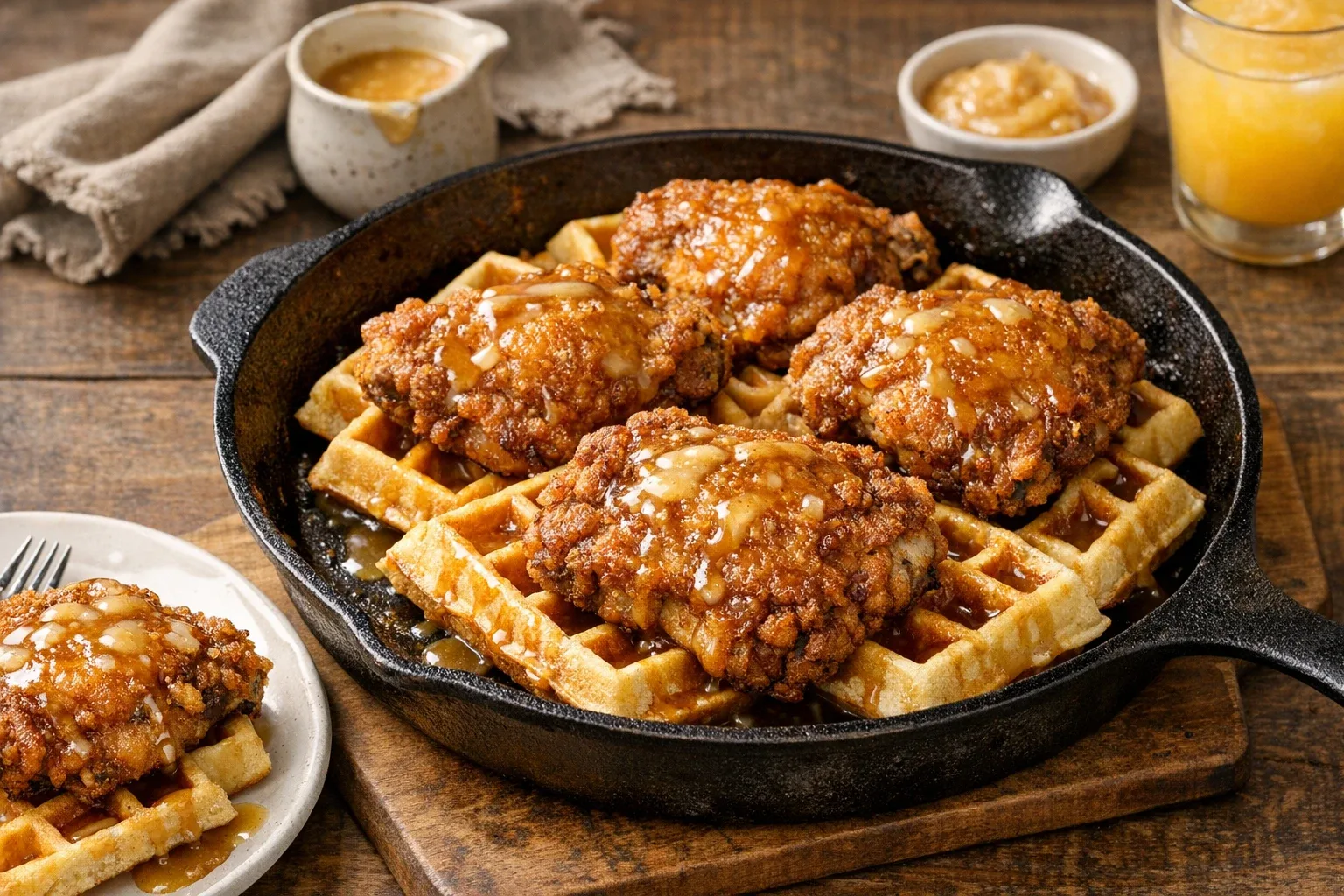 Crispy Fried Chicken and Maple Butter Waffles