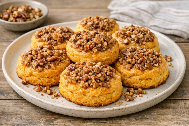 Classic Southern Sweet Potato Biscuits with Pecan Topping