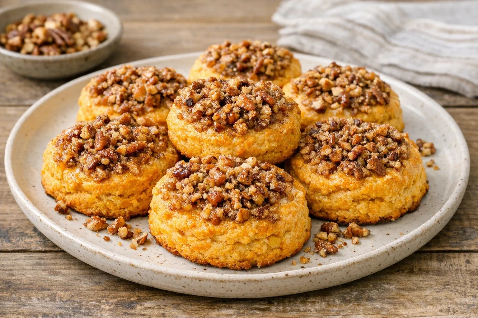 Classic Southern Sweet Potato Biscuits with Pecan Topping