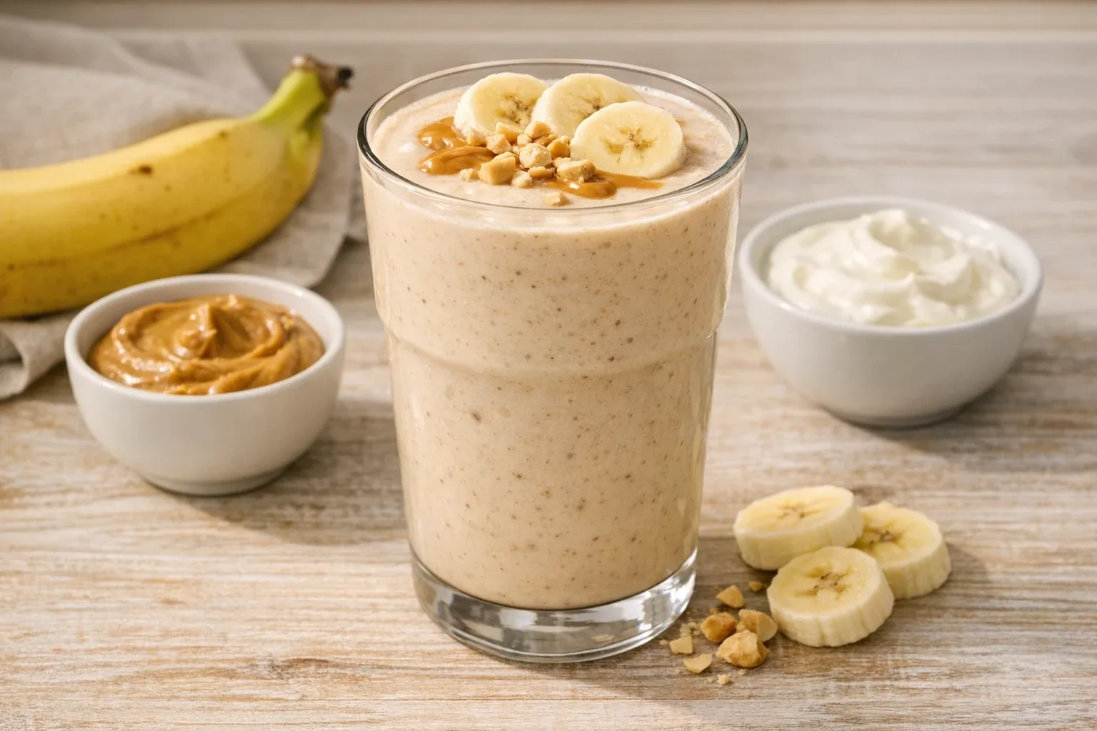 Peanut Butter Banana Yogurt Smoothie