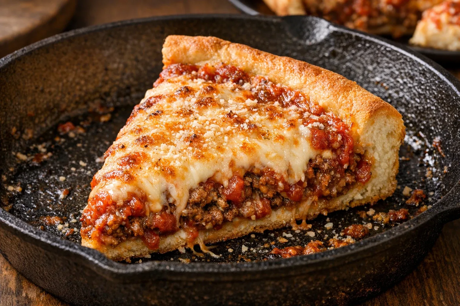 Chicago-Style Deep Dish Pizza with Ground Beef