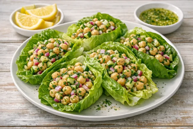 Lemon Herb Chickpea Salad Wraps