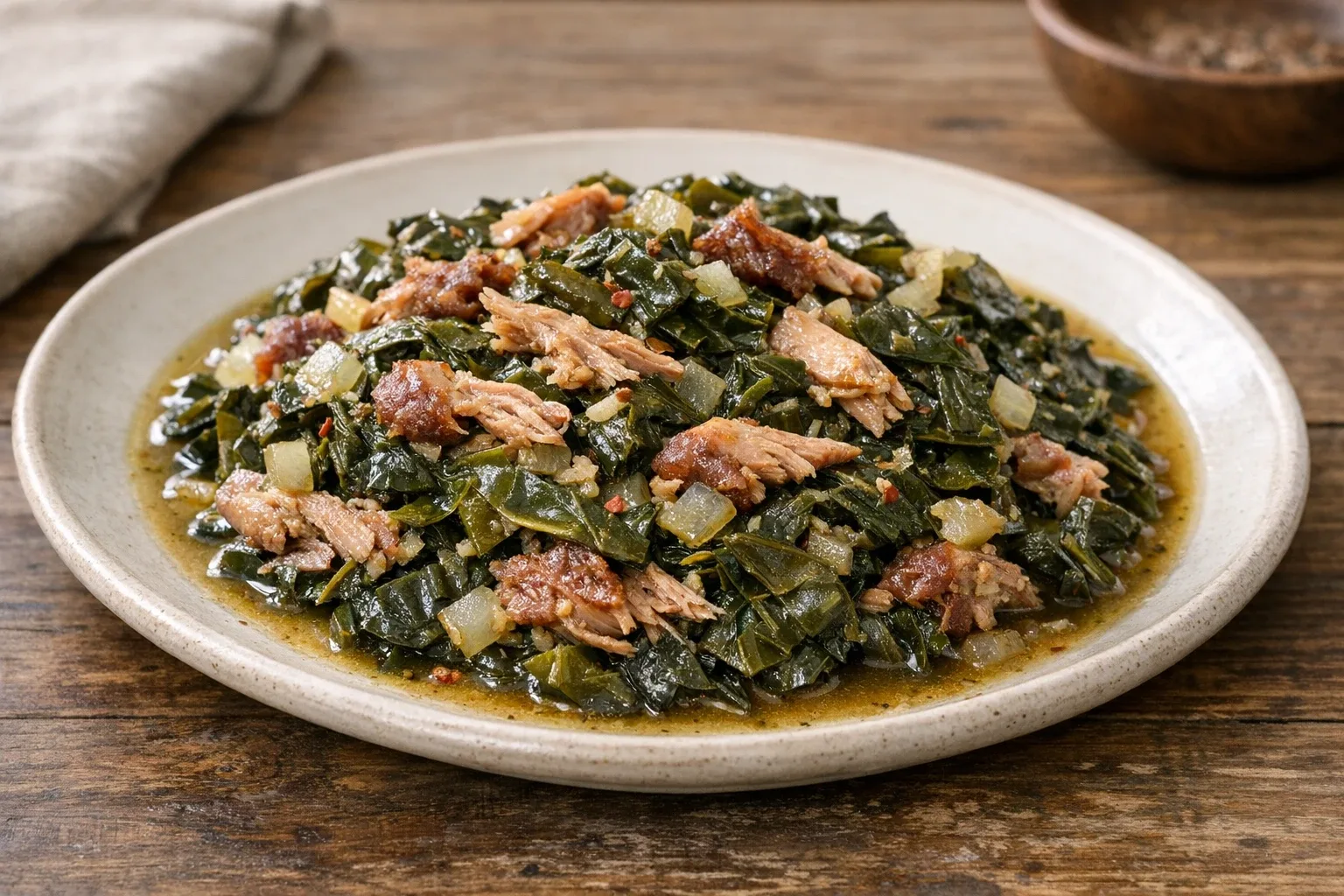 Classic Southern-Style Braised Collard Greens with Smoked Turkey