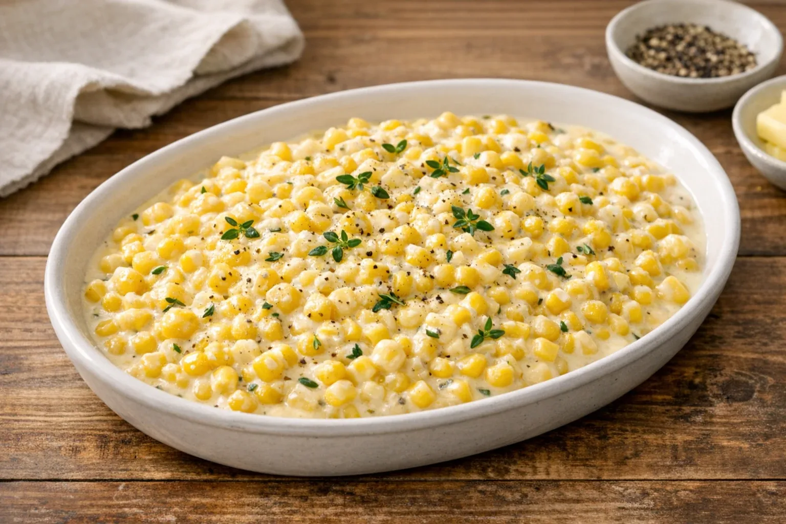 Classic Southern Creamed Corn with Garlic and Thyme