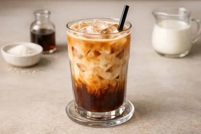Easy Stovetop Vanilla Iced Coffee with Milk