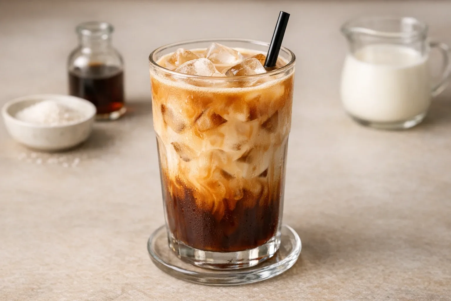 Easy Stovetop Vanilla Iced Coffee with Milk