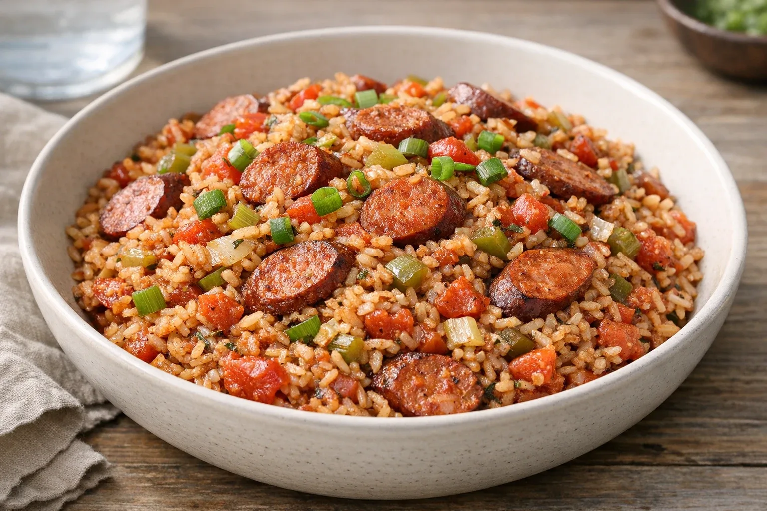 One-Pot Southern-Style Smoked Sausage and Brown Rice Jambalaya