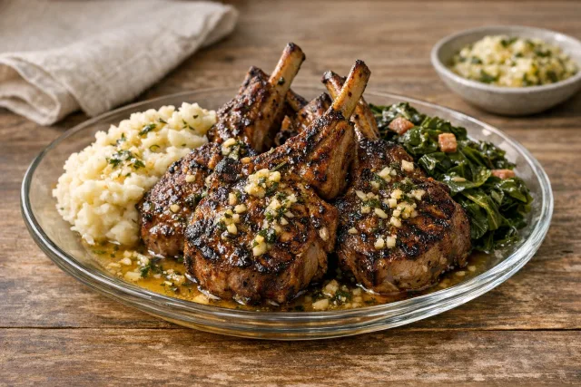 Southern Style Grilled Lamb Chops with Rosemary Garlic Butter