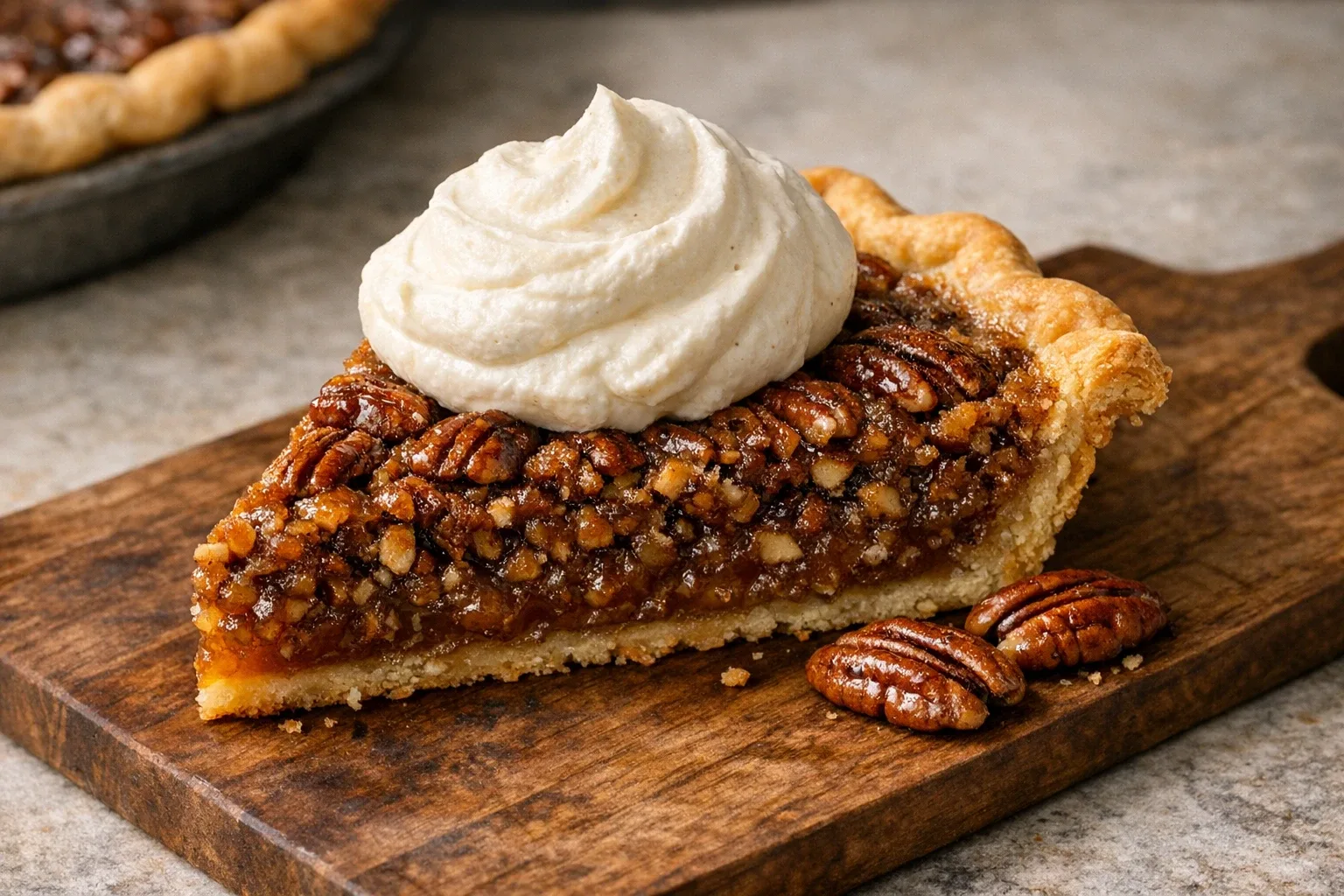 Southern Style Pecan Pie with Bourbon Whipped Cream