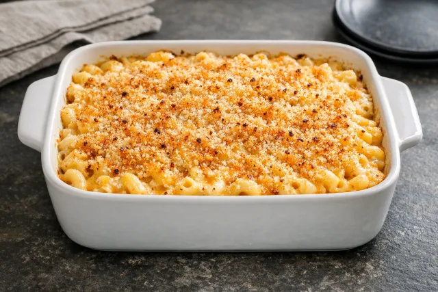 Easy Baked Classic Mac and Cheese with Sharp Cheddar