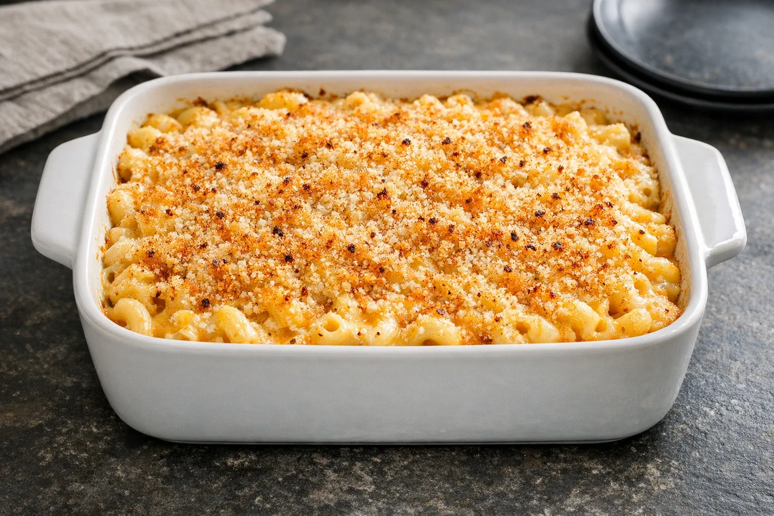 Easy Baked Classic Mac and Cheese with Sharp Cheddar