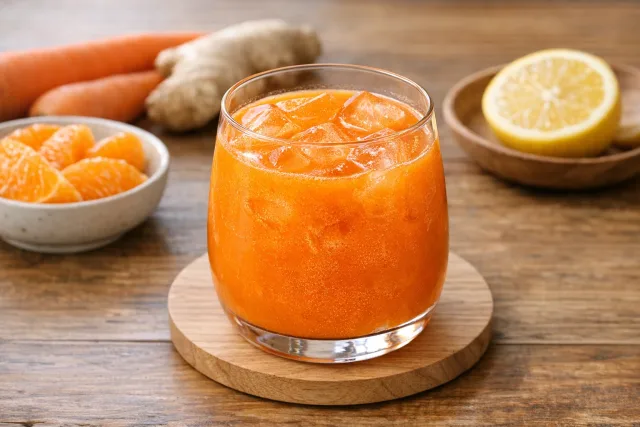 Carrot Ginger Fresh Orange Juice Blend