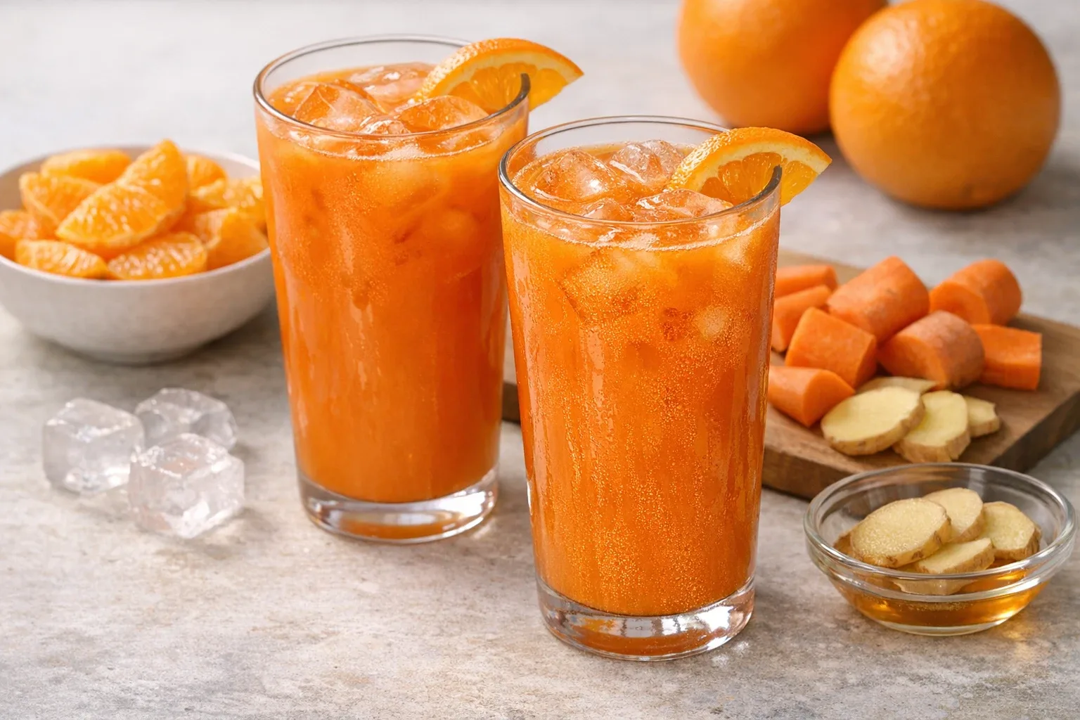 Refreshing Carrot Ginger Orange Juice Blend