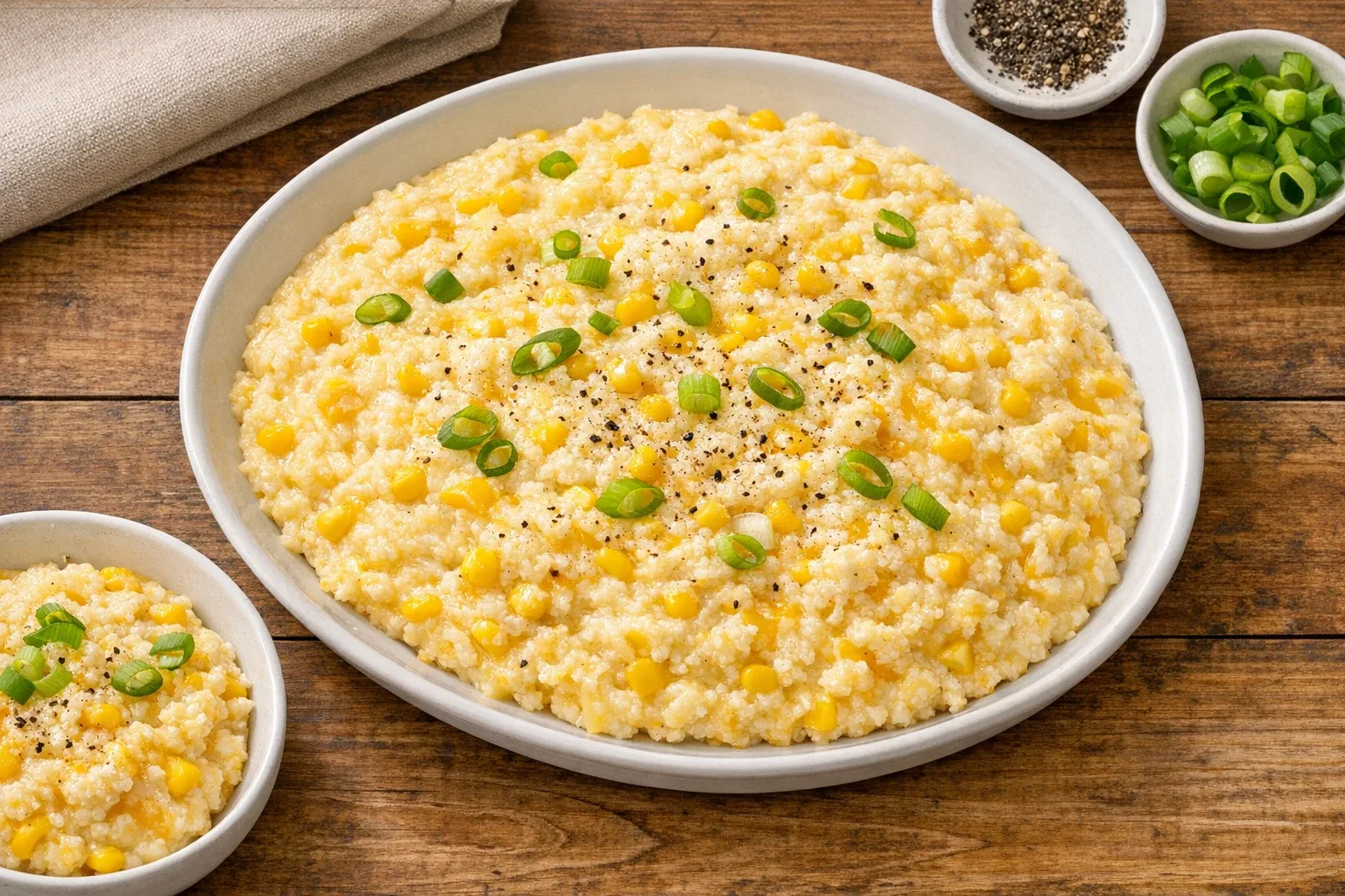 Creamy Sweet Corn and Cheddar Cheese Grits