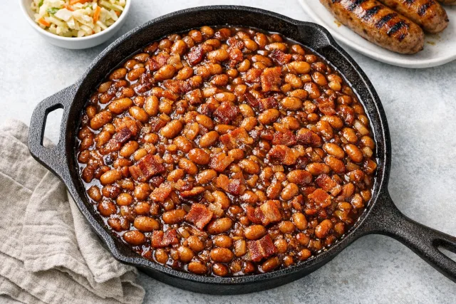 Slow Cooker Classic American Boston Baked Beans with Molasses