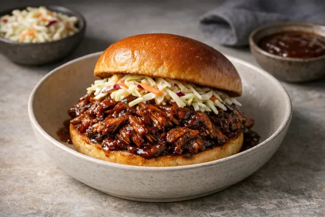 Southern Style Slow Cooker Beef Brisket Sandwich with Tangy Barbecue Sauce