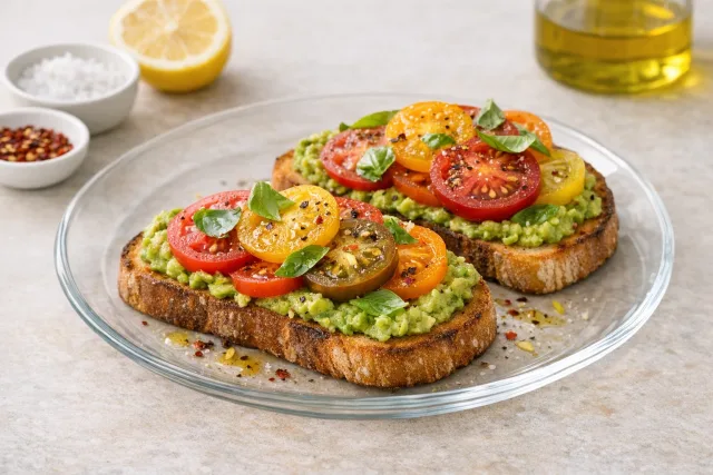 California Avocado Toast with Heirloom Tomatoes
