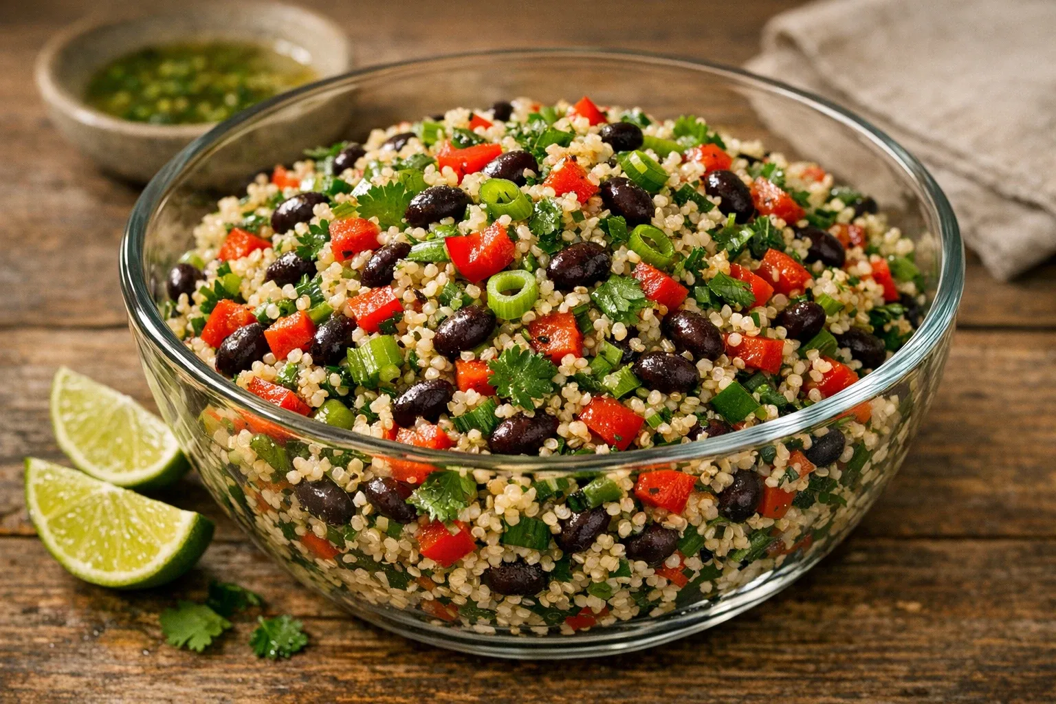 Southern-Style Quinoa and Black Bean Salad with Cilantro and Lime Dressing