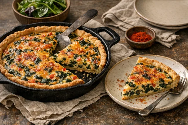 Savory Southern Spinach and Pimento Cheese Tart