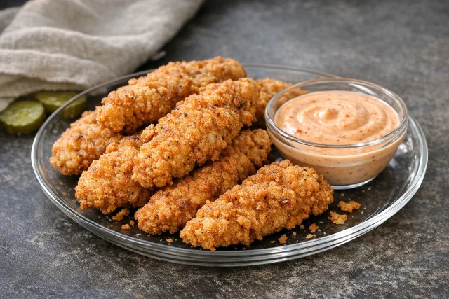 Air Fryer Southern-Style Fried Chicken Tenders with Spicy Dipping Sauce