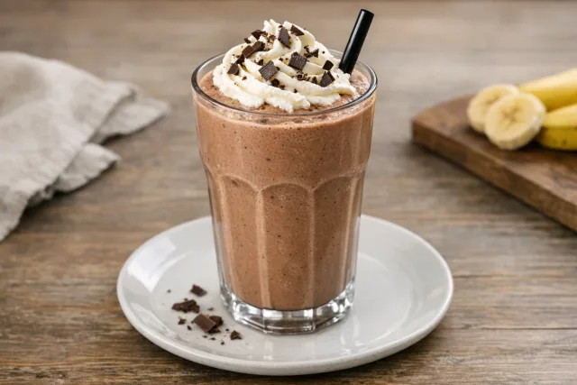 Easy Chocolate Banana Ice Cream Milkshake
