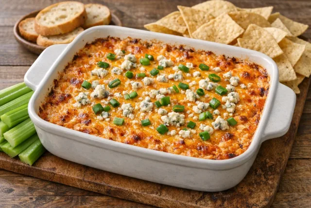 Classic American Baked Buffalo Chicken Dip