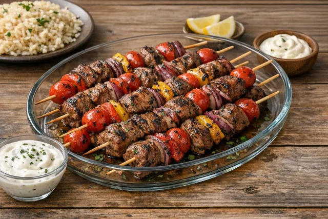 Grilled Lamb Shish Kabob with Fresh Herb Marinade