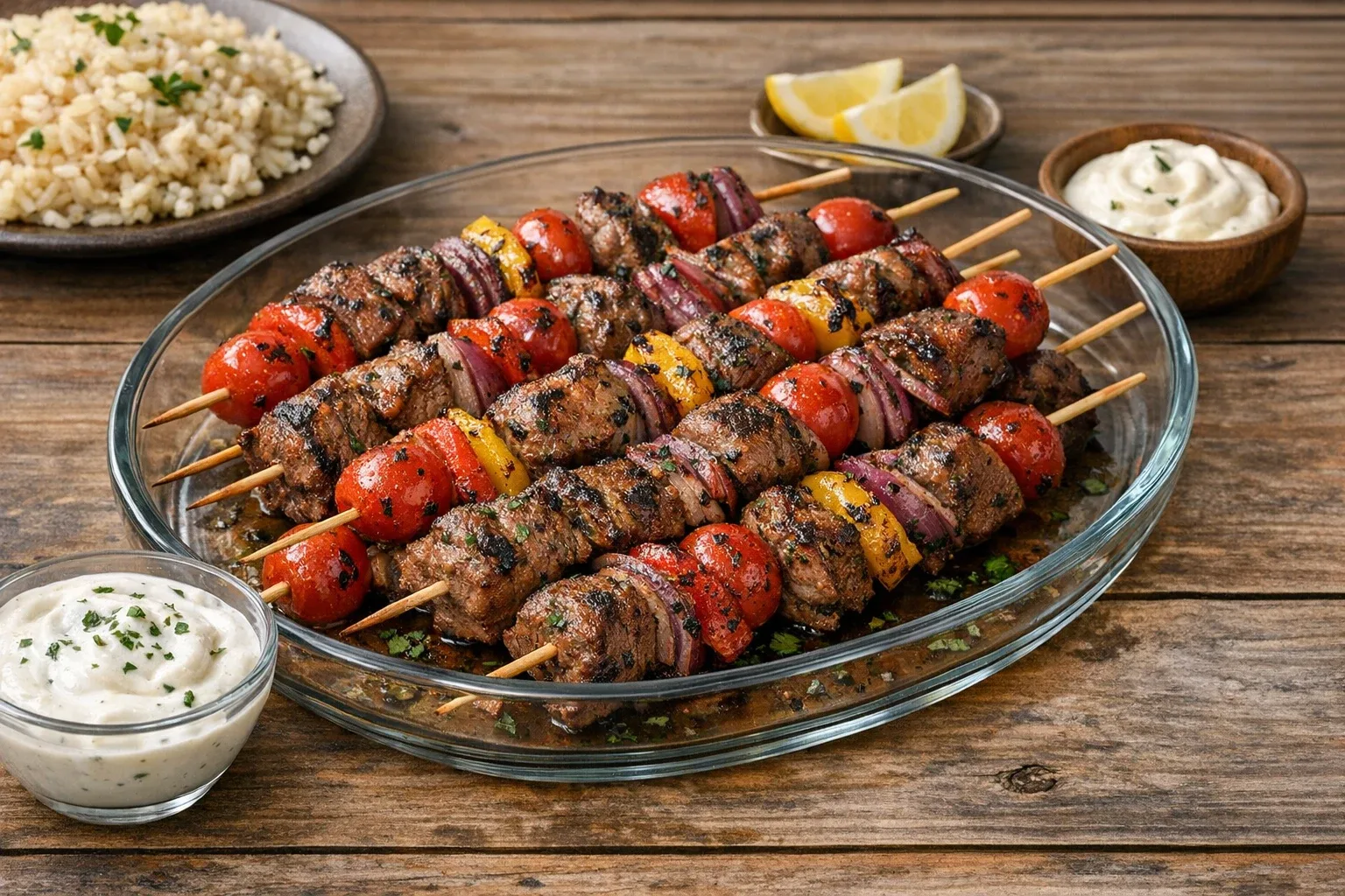 Grilled Lamb Shish Kabob with Fresh Herb Marinade