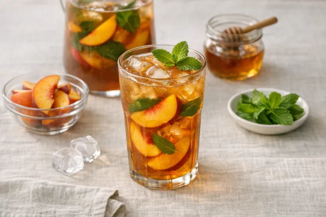 Peach Mint Brewed Iced Tea