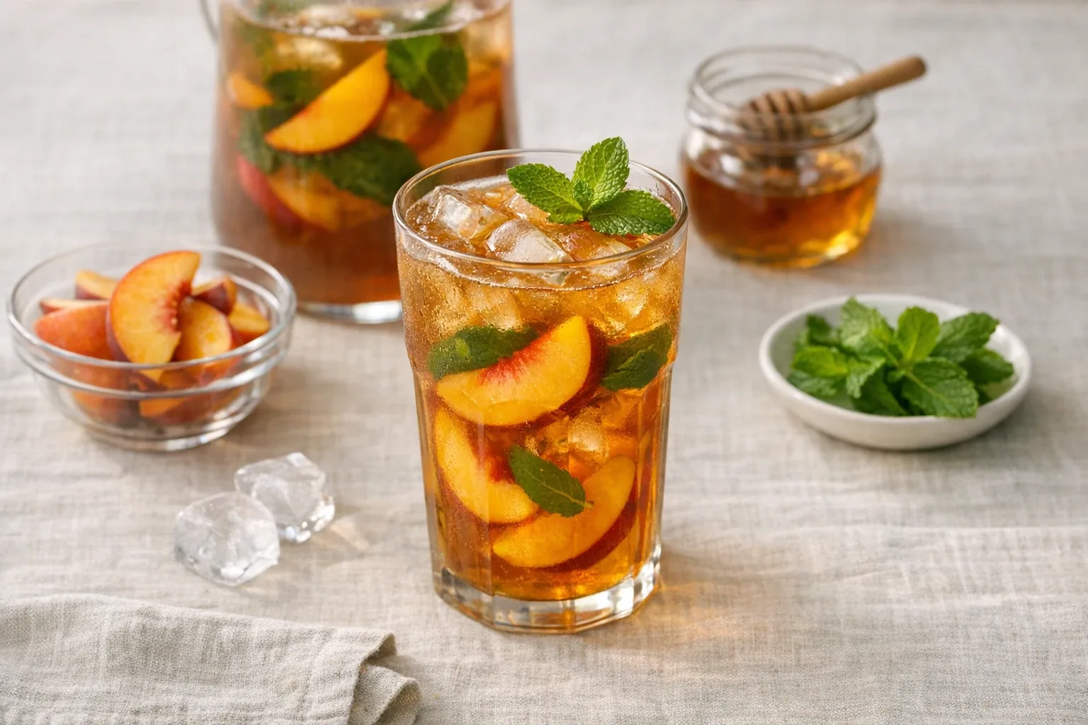 Peach Mint Brewed Iced Tea