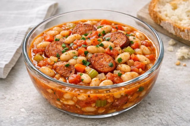 Hearty American White Bean and Sausage Stew