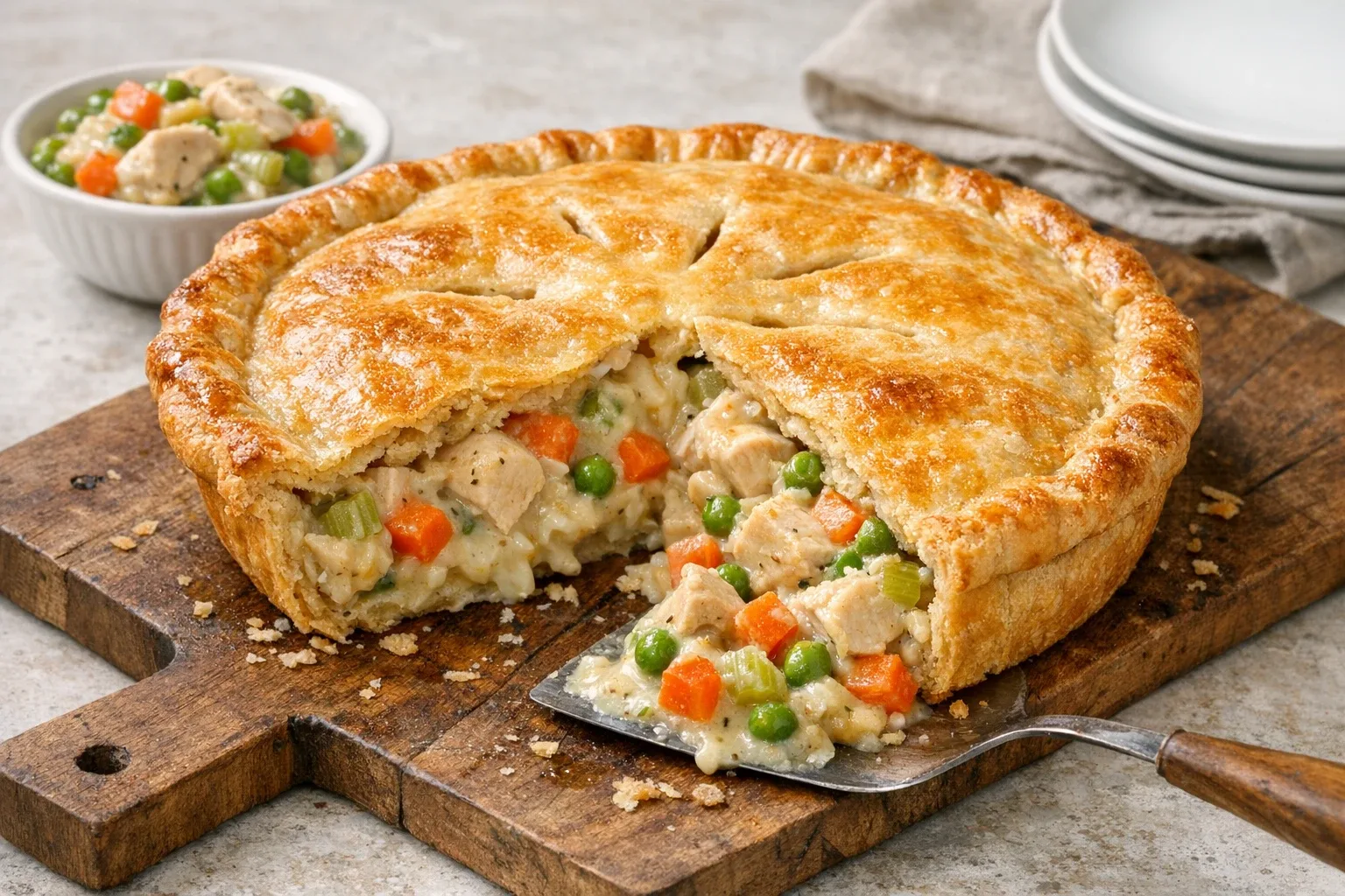 Classic Baked American Chicken Pot Pie