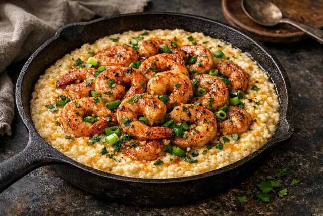Southern-Style Shrimp and Cheese Grits Skillet