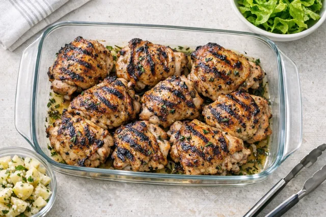 Grilled Buttermilk and Herb Marinated Chicken Thighs
