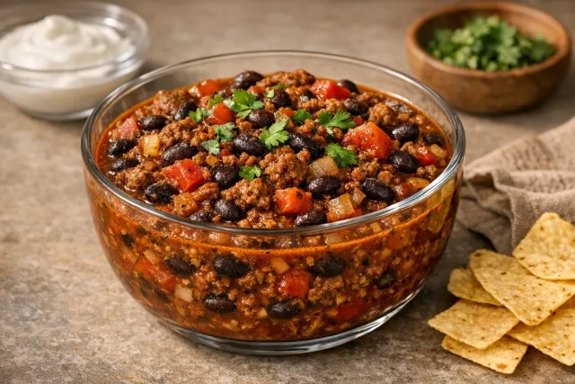 Easy One-Pot Cumin and Black Pepper Beef and Bean Chili