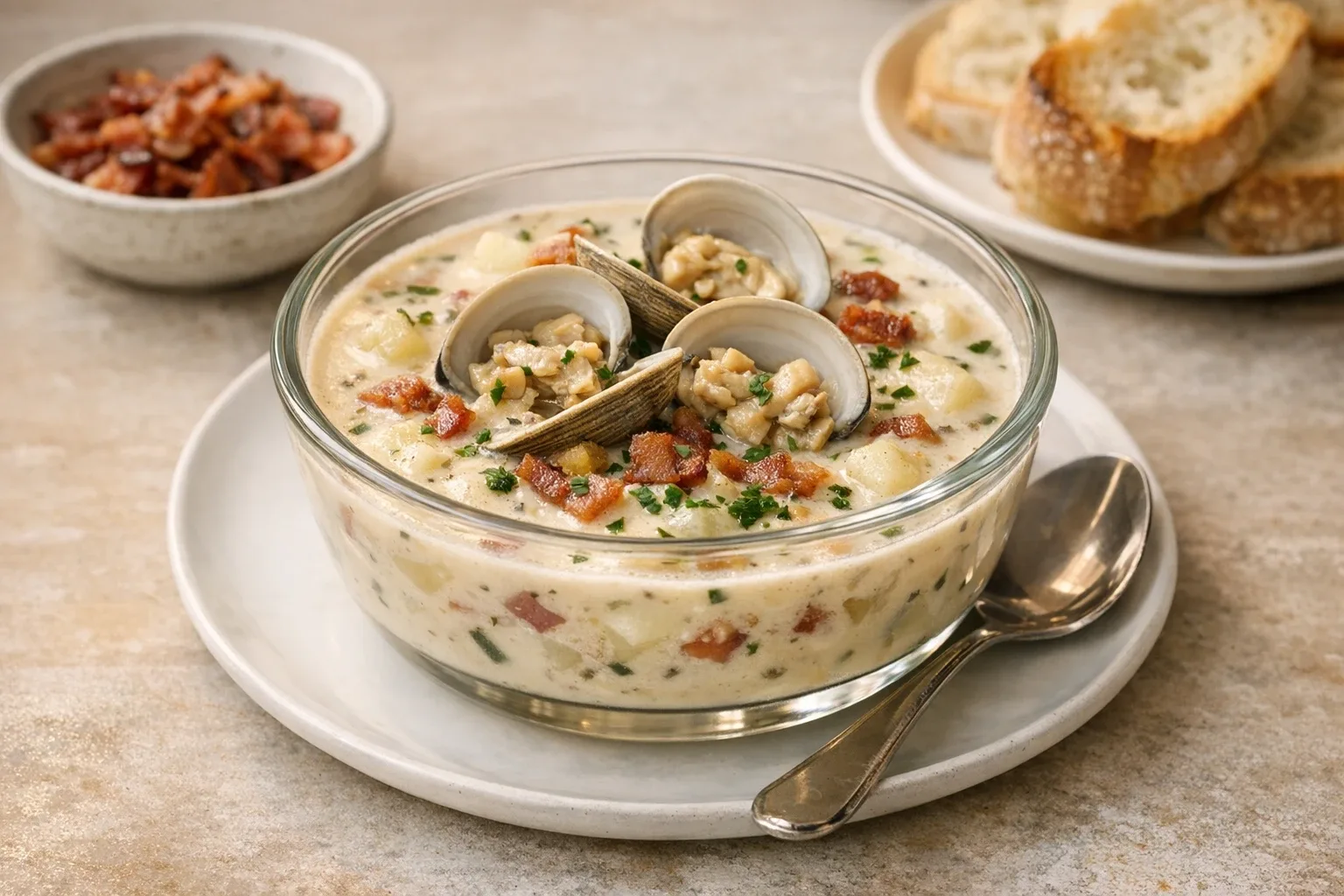 Classic New England Clam Chowder with Creamy Broth