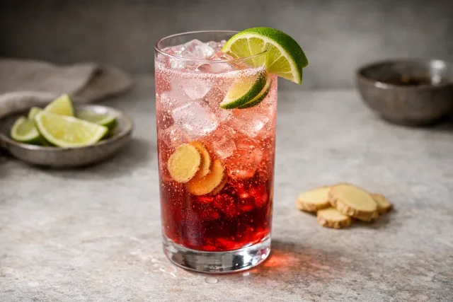 Sparkling Cranberry Ginger Lime Spritzer