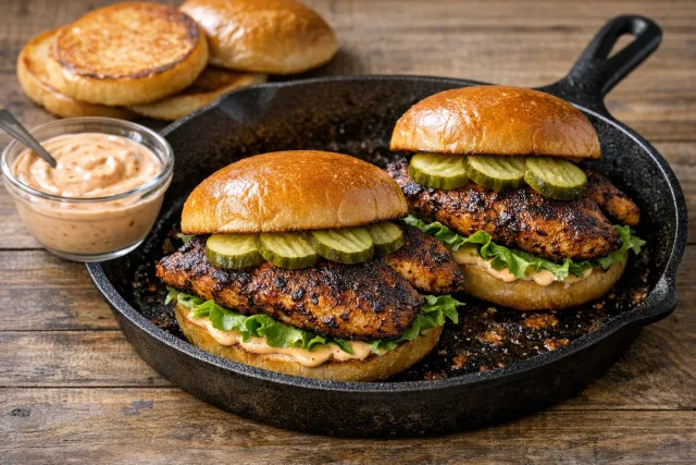 Spicy Blackened Chicken Sandwich with Cajun Mayo