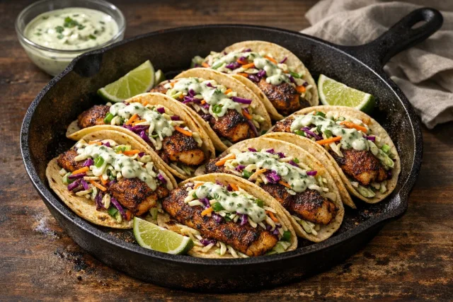 Southern Style Blackened Catfish Tacos