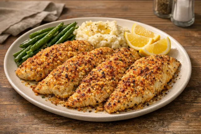 Baked Southern-Style Catfish with Parmesan Crust