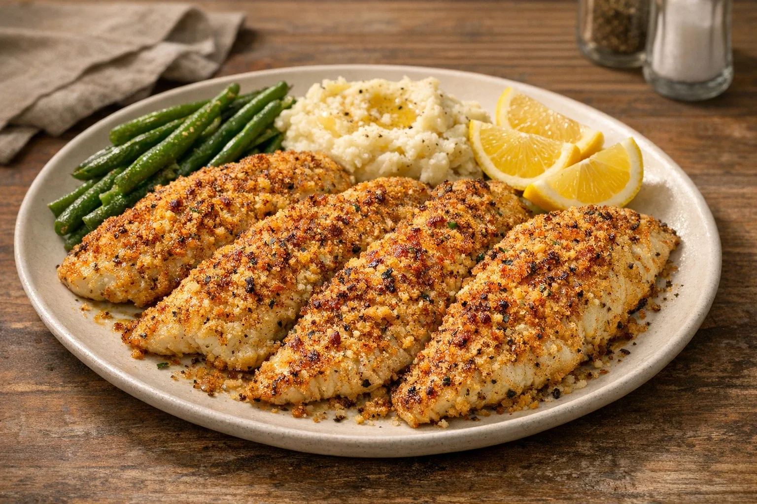Baked Southern-Style Catfish with Parmesan Crust
